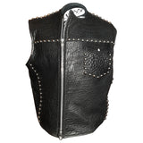 Leather Double Breasted Studded Vest