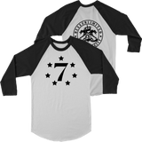 Long Sleeve Baseball T-Shirt -  Lucky 7 black